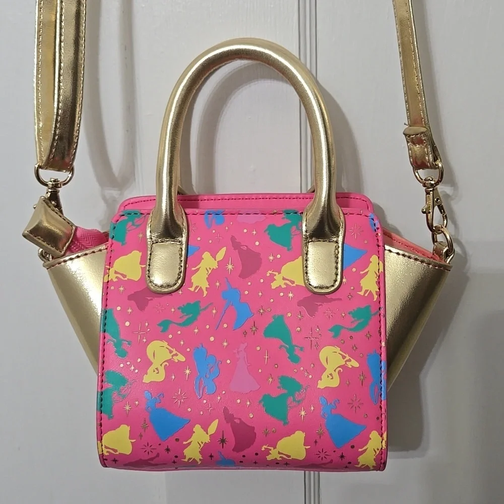 Princess Girls Pink Gold Pastel Crossbody Purse Excellent Condition